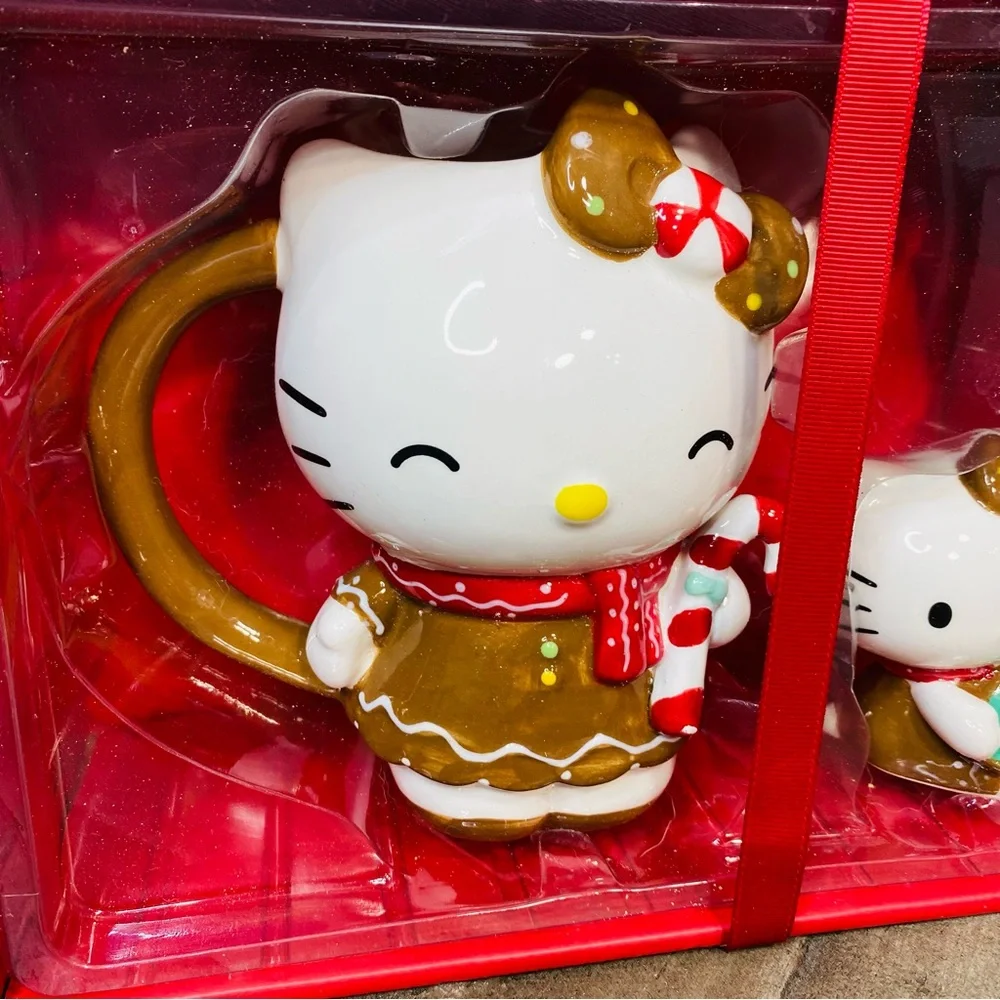 Hello Kitty Holiday Gingerbread Figural Mug & Figurine Set by Blue Sky Clayworks